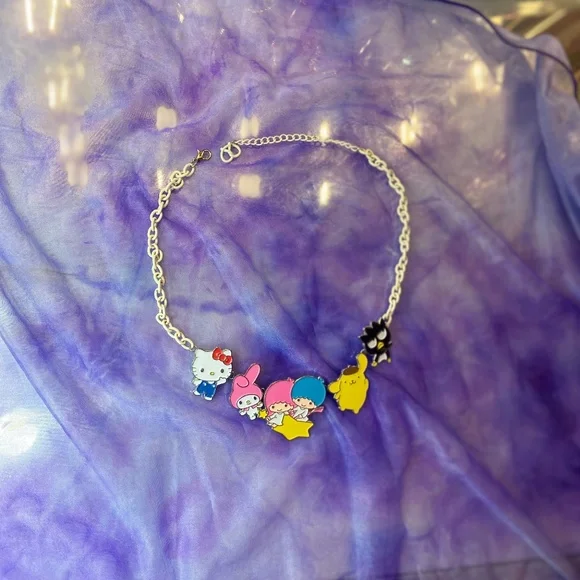 Sanrio Hello Kitty Enamel Pendants Maximalist Statement Necklace Women’s Adult - Picture 2 of 6